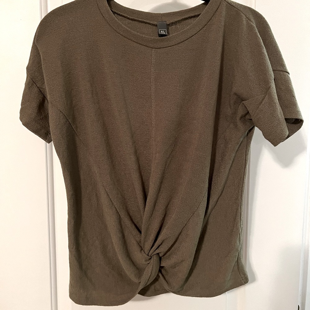 Alya green front knot top